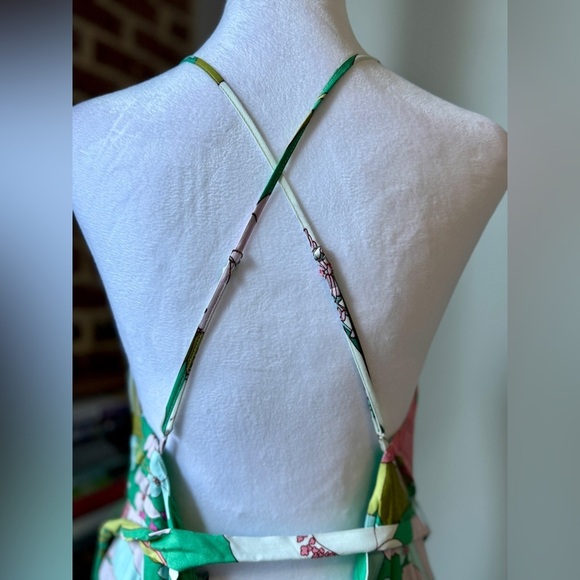 LULUS-Groovy Girl Green Floral Print Wrap Maxi Dress-size medium-NWT - Picture 10 of 14